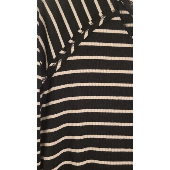 Free People We The Free Tangerine Black and White Striped Peplum Top Size Small - Picture 5 of 12
